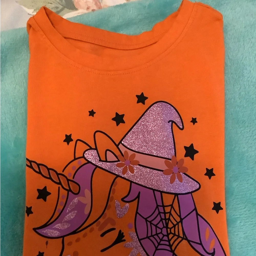 Wonder Nation Halloween shirt unicorn sparkle Med 7/8 in good shape